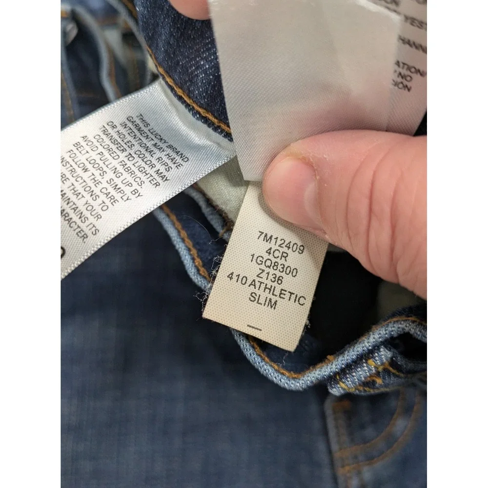Lucky Brand 410 Jeans Mens‎ 38x30 (39x29) Athletic Slim Med Wash Blue Stretch